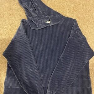 Aerie Corduroy Hooded Pullover in Navy size Small